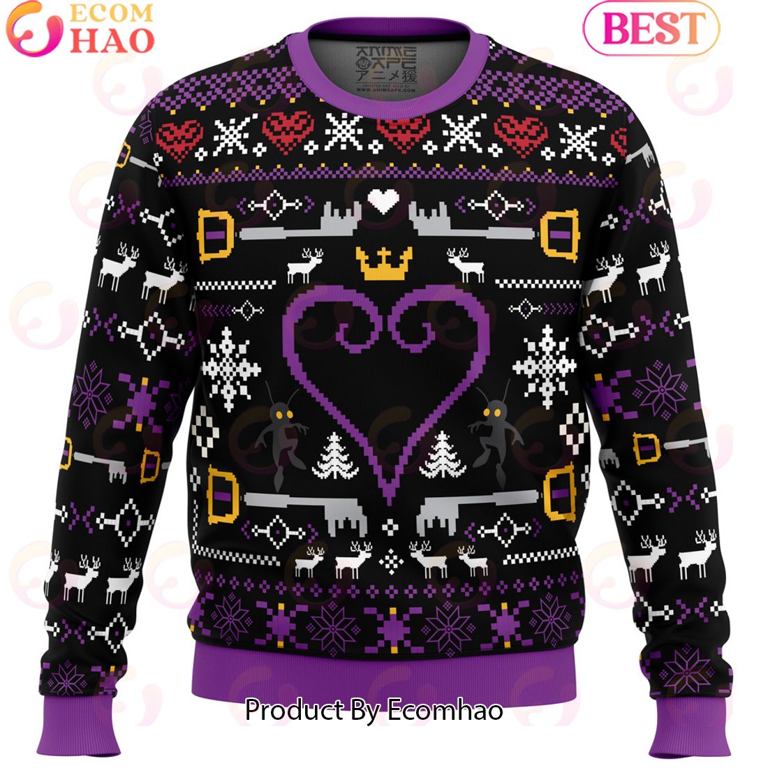 Hearts Kingdom Hearts Ugly Christmas Sweater