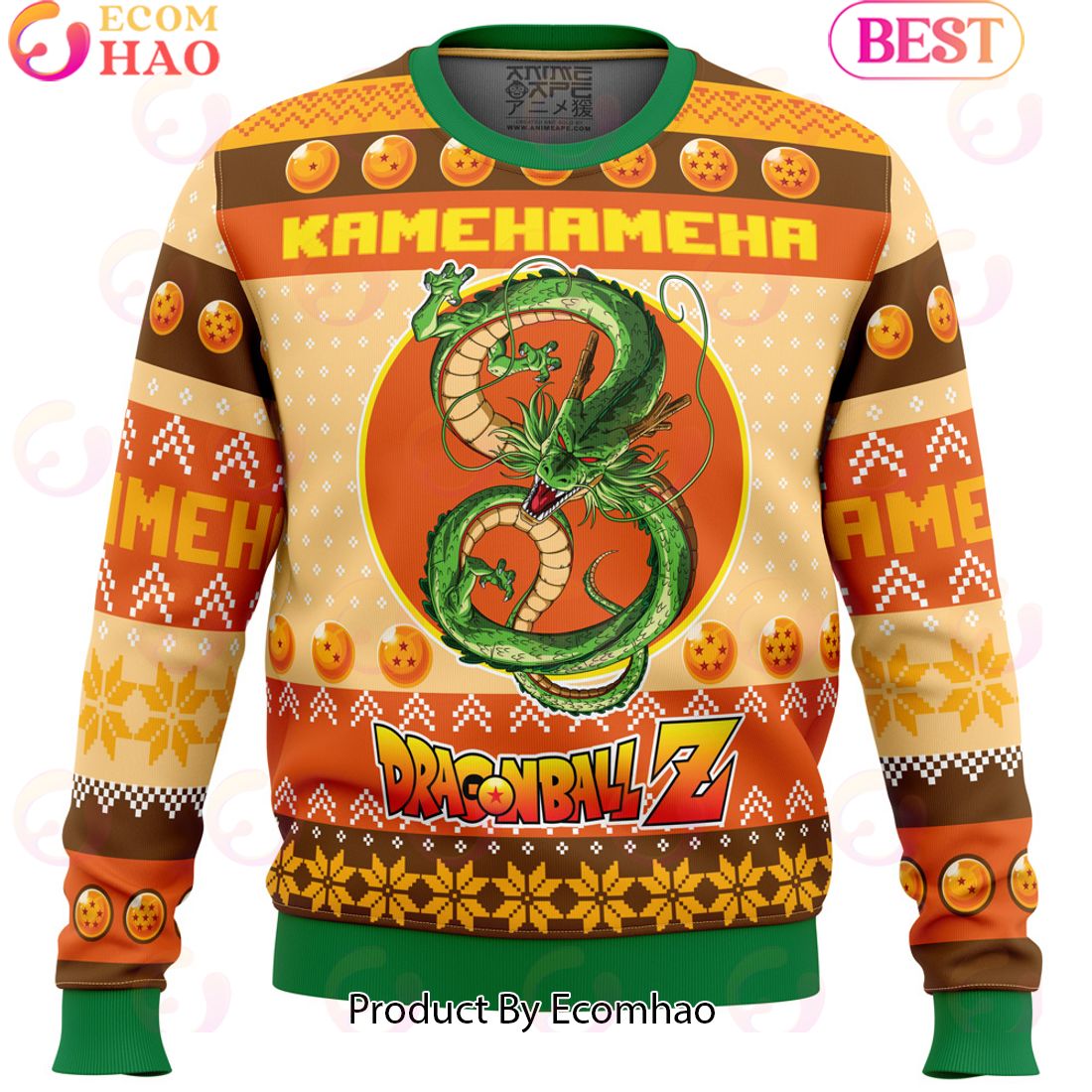 Kamehameha Dragon Ball Z Ugly Christmas Sweater