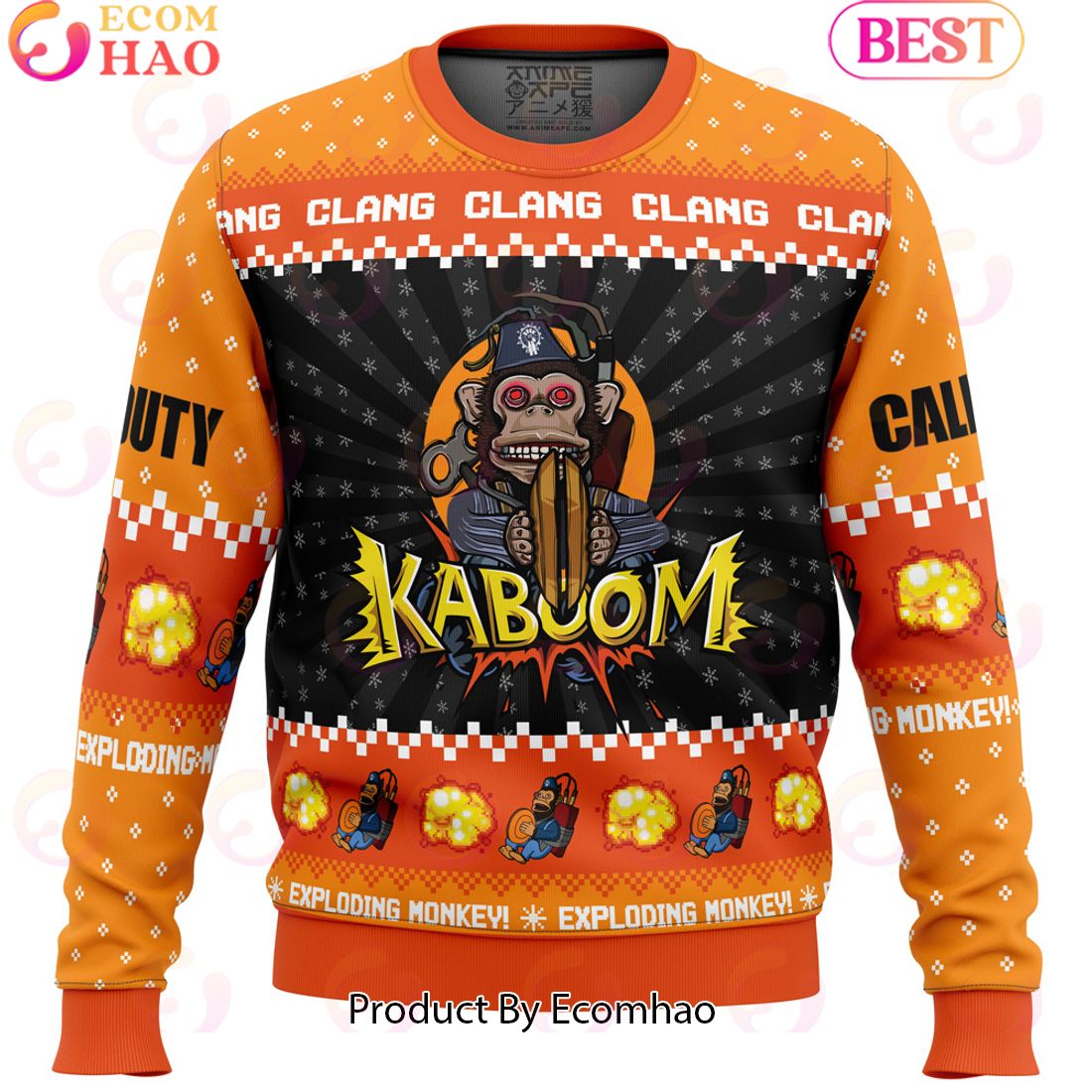 Monkey Bomb Call of Duty Ugly Christmas Sweater