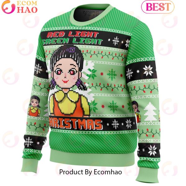 Red & Green Light Squid Game Ugly Christmas Sweater