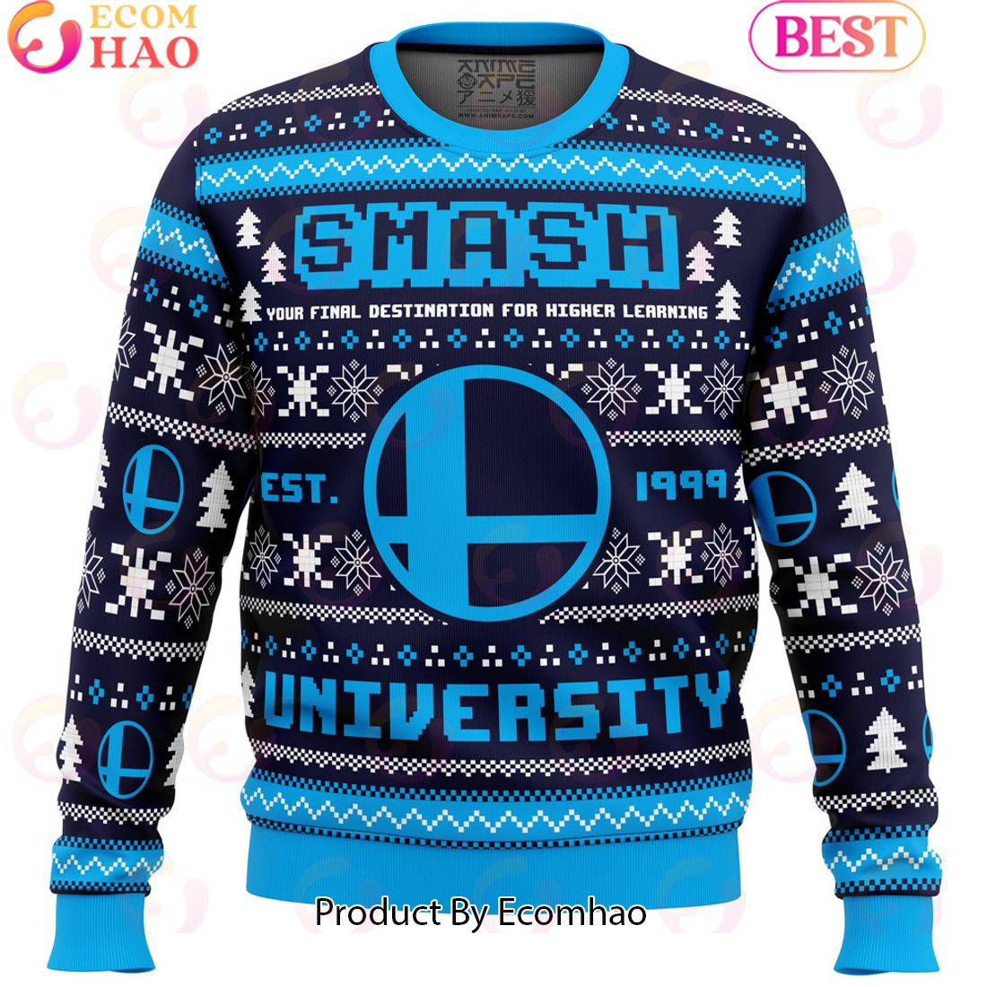 Smash University Super Smash Bros Ugly Christmas Sweater