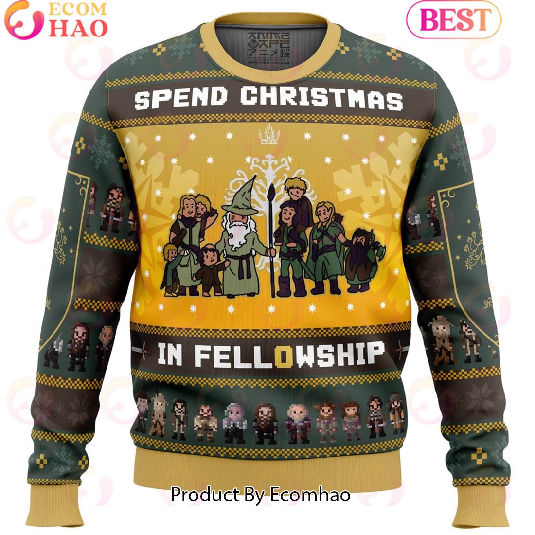 Spend Christmas in Fellowship The Lord of the Rings Ugly Christmas Sweater