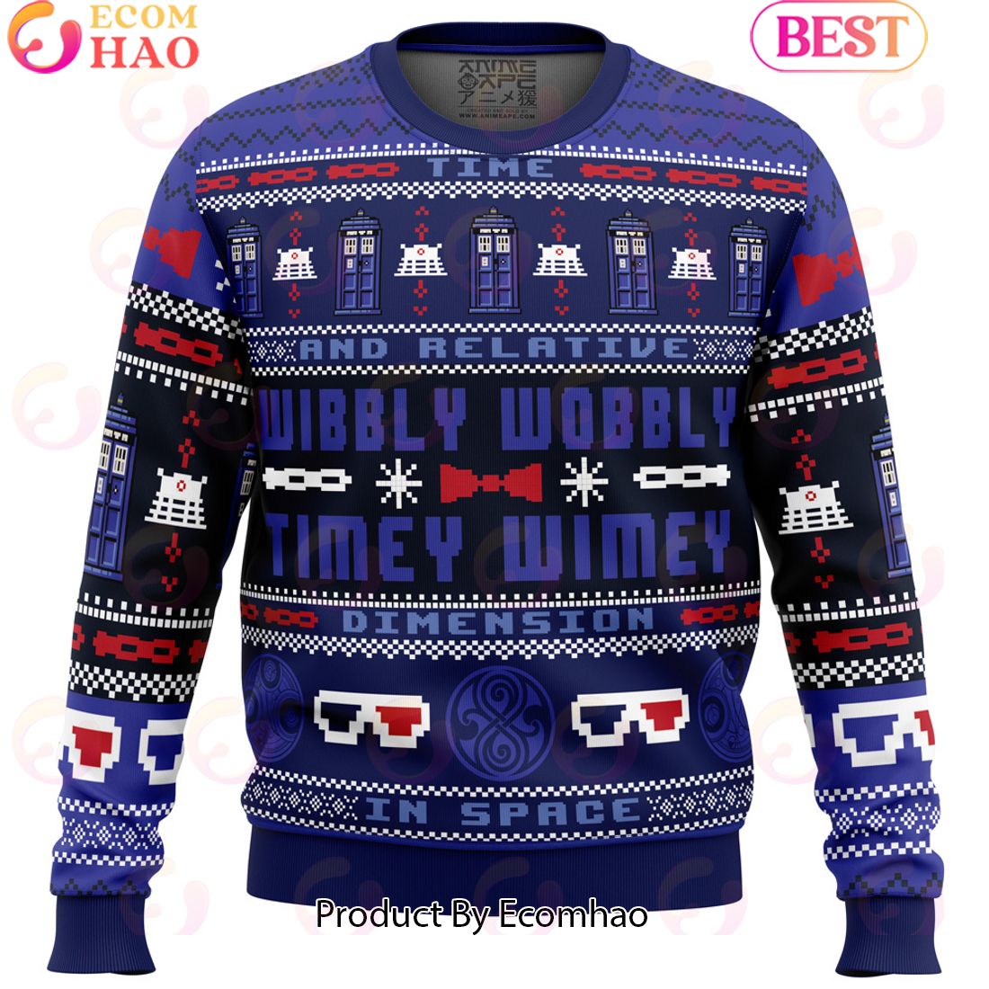 Timey Wimey Doctor Who Ugly Christmas Sweater