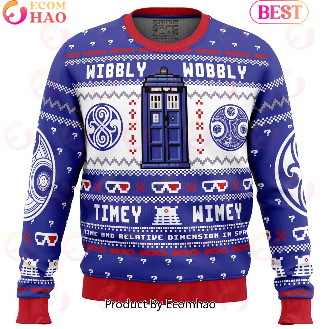 Wibbly Wobbly Doctor Who Ugly Christmas Sweater