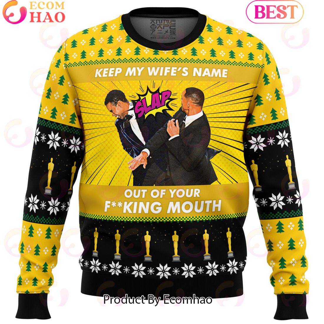 Will Smith Slaps Chris Rock Meme Ugly Christmas Sweater