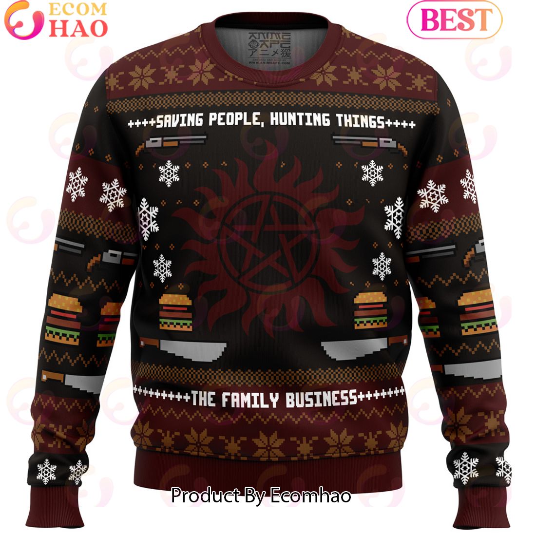 Winchester Christmas Supernatural Ugly Christmas Sweater