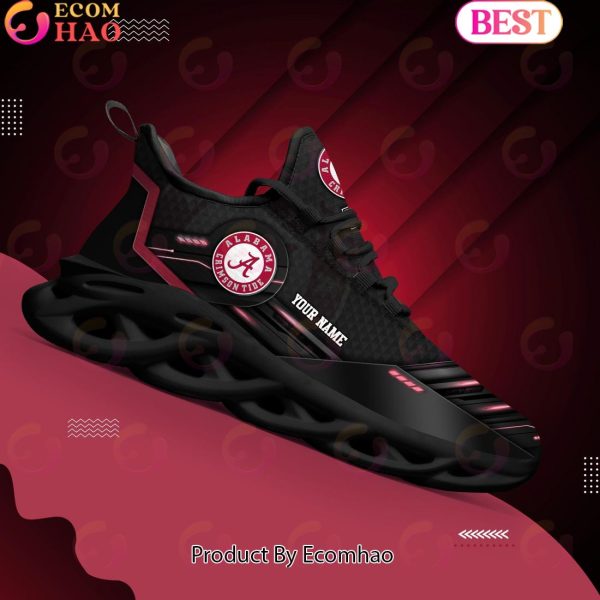 NCAA Alabama Crimson Tide Team Black Clunky Max Soul Shoes Sneakers Custom Your Name