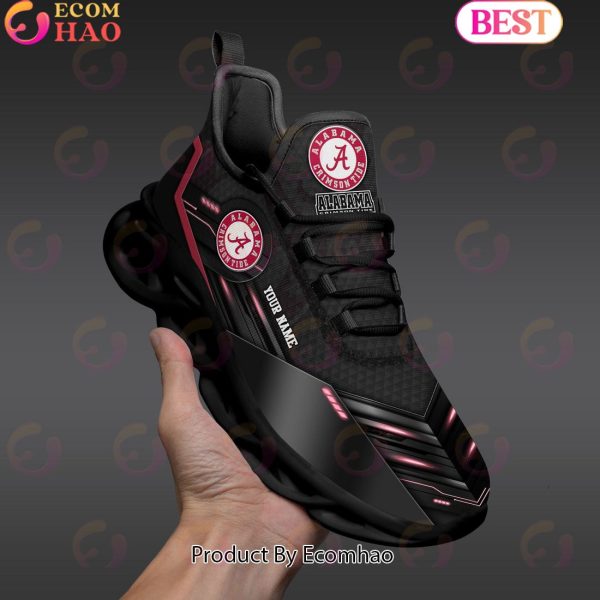 NCAA Alabama Crimson Tide Team Black Clunky Max Soul Shoes Sneakers Custom Your Name