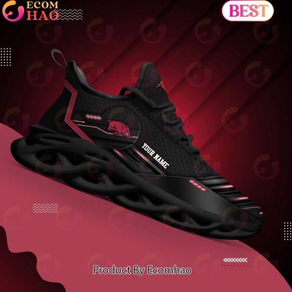 NCAA Arkansas Razorbacks Team Black Clunky Max Soul Shoes Sneakers Custom Your Name