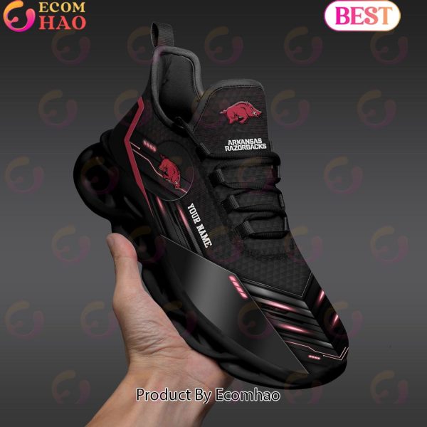 NCAA Arkansas Razorbacks Team Black Clunky Max Soul Shoes Sneakers Custom Your Name