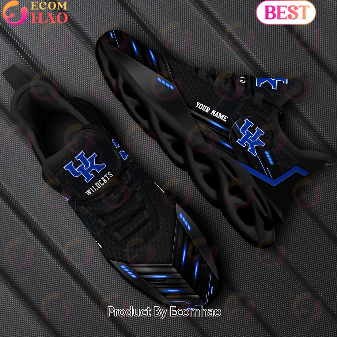 NCAA Kentucky Wildcats Team Black Clunky Max Soul Shoes Sneakers Custom Your Name