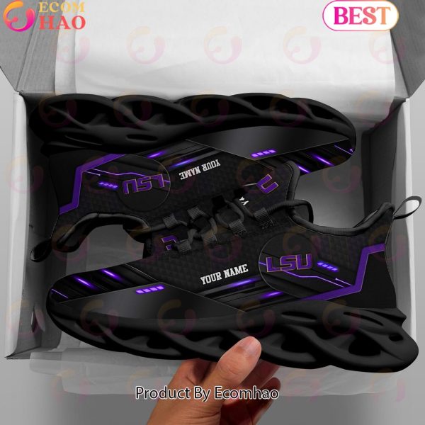 NCAA LSU Tigers Team Black Clunky Max Soul Shoes Sneakers Custom Your Name