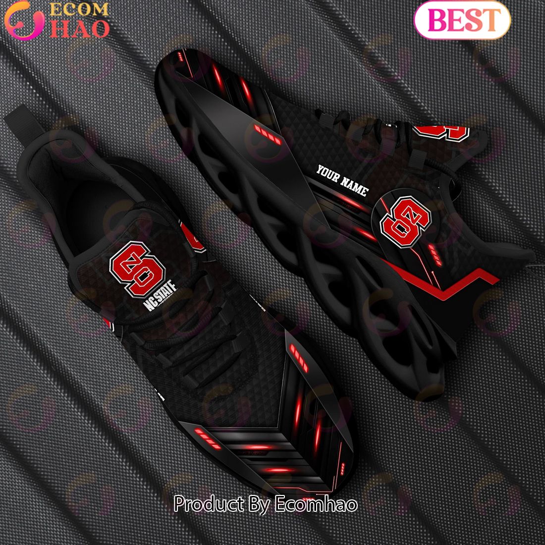 NCAA NC State Wolfpack Team Black Clunky Max Soul Shoes Sneakers Custom Your Name