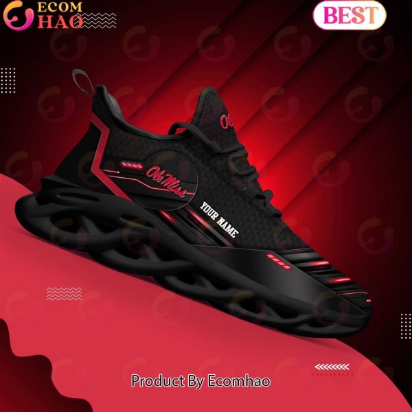 NCAA Ole Miss Rebels Team Black Clunky Max Soul Shoes Sneakers Custom Your Name