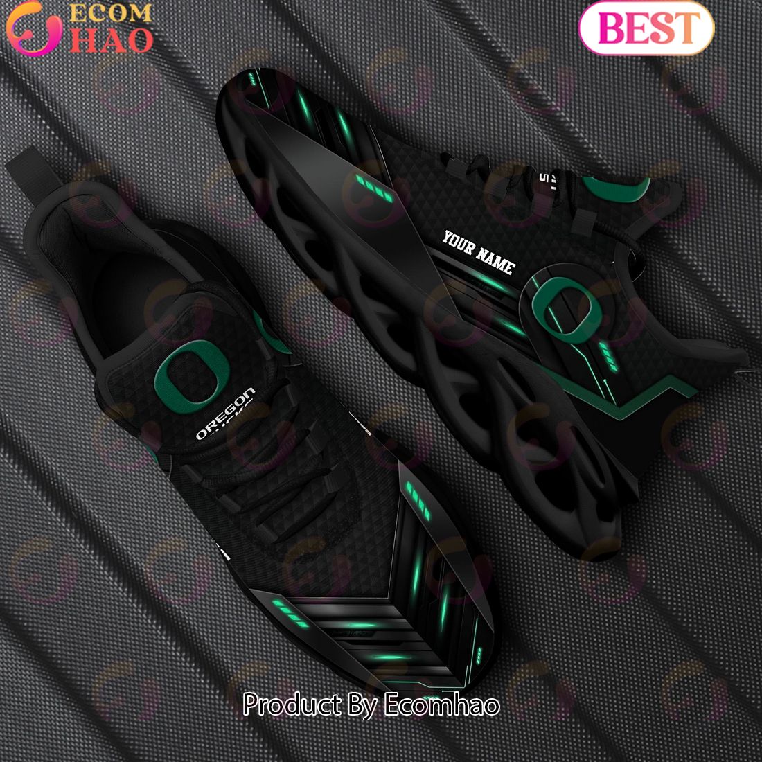 NCAA Oregon Ducks Team Black Clunky Max Soul Shoes Sneakers Custom Your Name