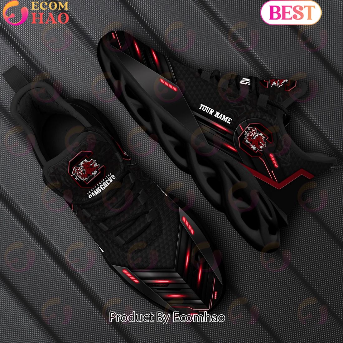 NCAA South Carolina Gamecocks Team Black Clunky Max Soul Shoes Sneakers Custom Your Name