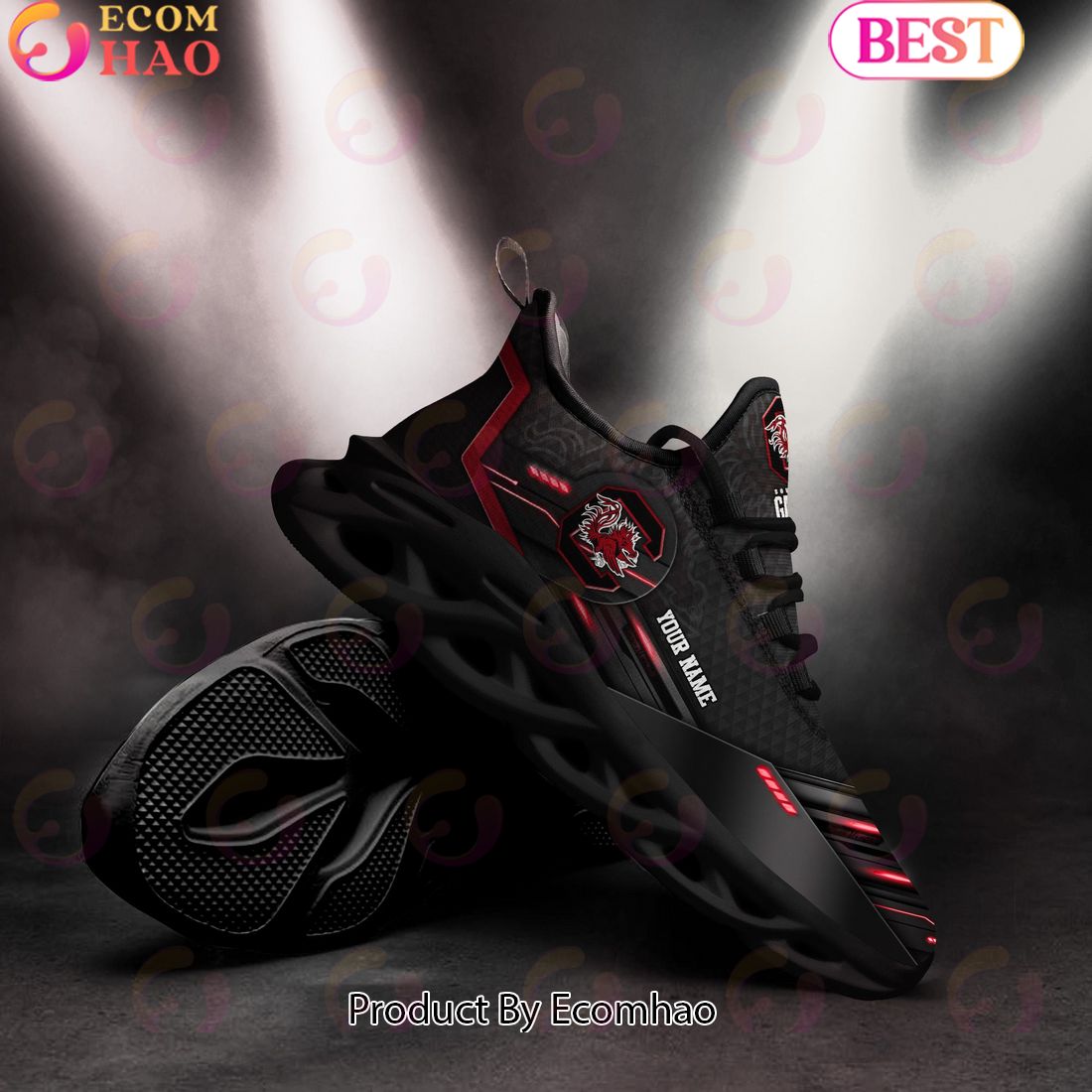 NCAA South Carolina Gamecocks Team Black Clunky Max Soul Shoes Sneakers Custom Your Name