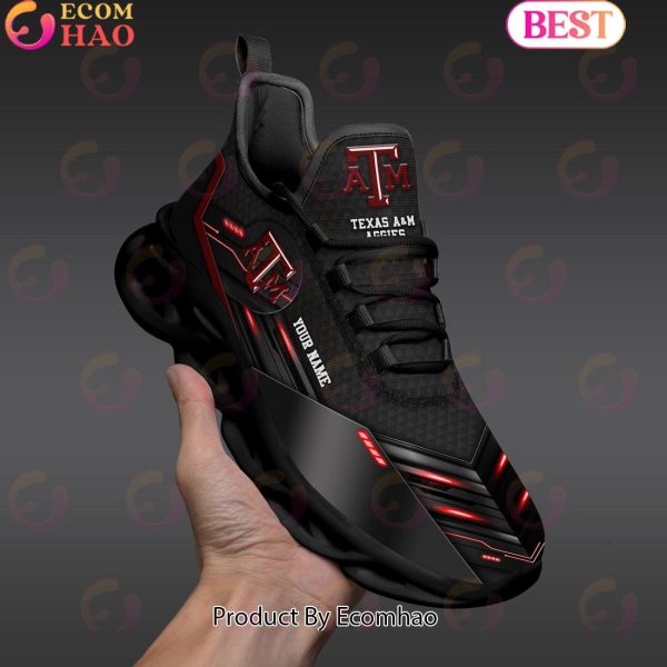 NCAA Texas A&M Aggies Team Black Clunky Max Soul Shoes Sneakers Custom Your Name
