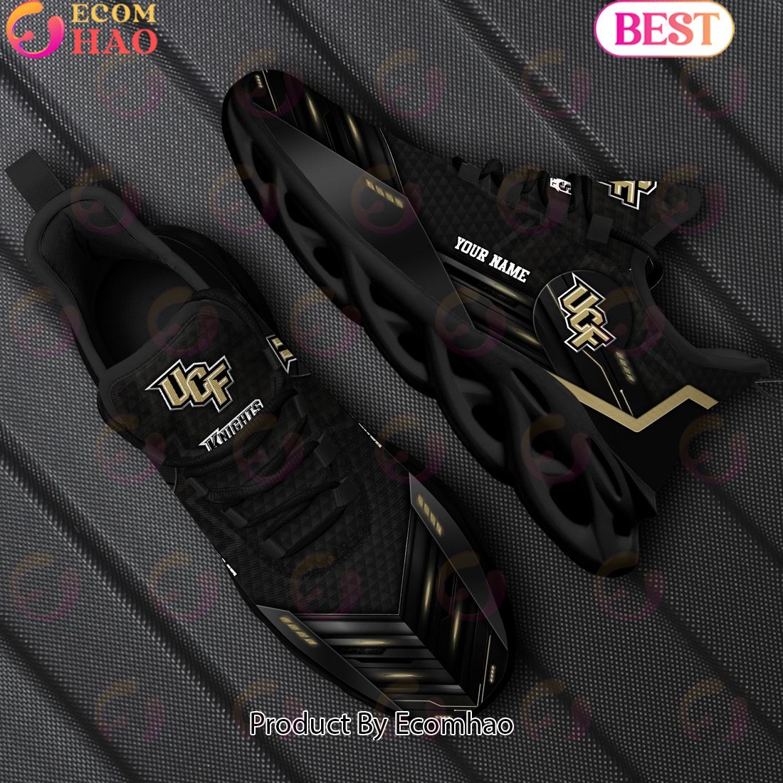 NCAA UCF Knights Team Black Clunky Max Soul Shoes Sneakers Custom Your Name