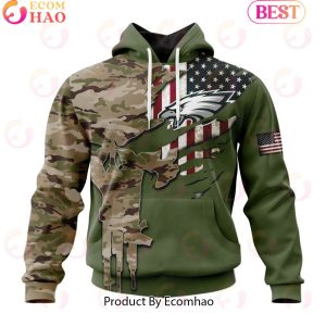 NFL Philadelphia Eagles Special Camo Design For Veterans Day 3D Hoodie