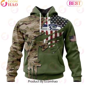 NFL Seattle Seahawks Special Camo Design For Veterans Day 3D Hoodie