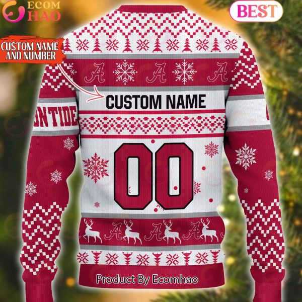 NCAA Alabama Crimson Tide Reindeer Light Ugly Christmas Sweater