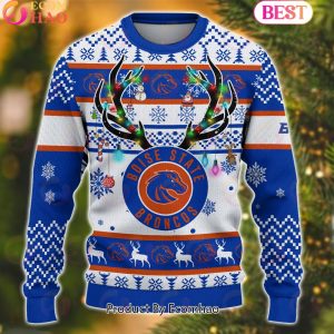 NCAA Boise State Broncos Reindeer Light Ugly Christmas Sweater