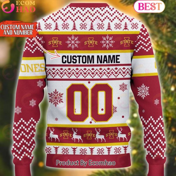 NCAA Iowa State Cyclones Reindeer Light Ugly Christmas Sweater