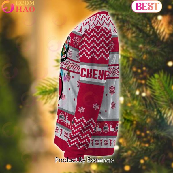 NCAA Ohio State Buckeyes Reindeer Light Ugly Christmas Sweater
