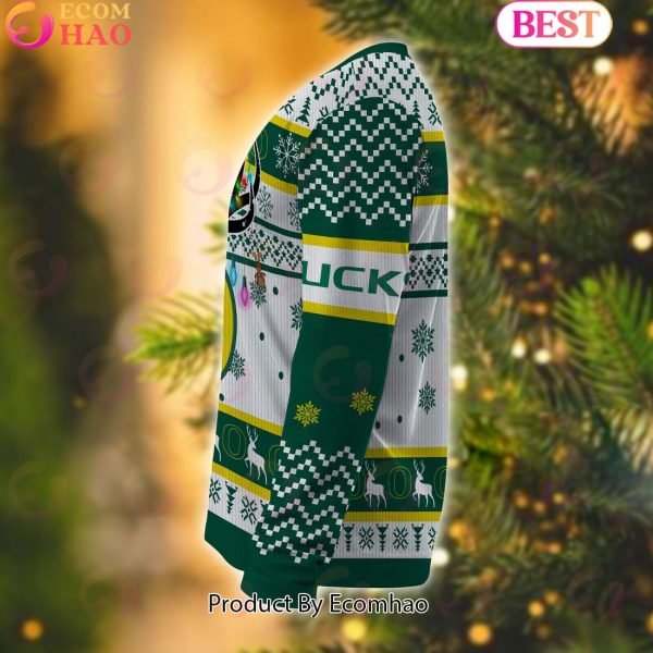 NCAA Oregon Ducks Reindeer Light Ugly Christmas Sweater