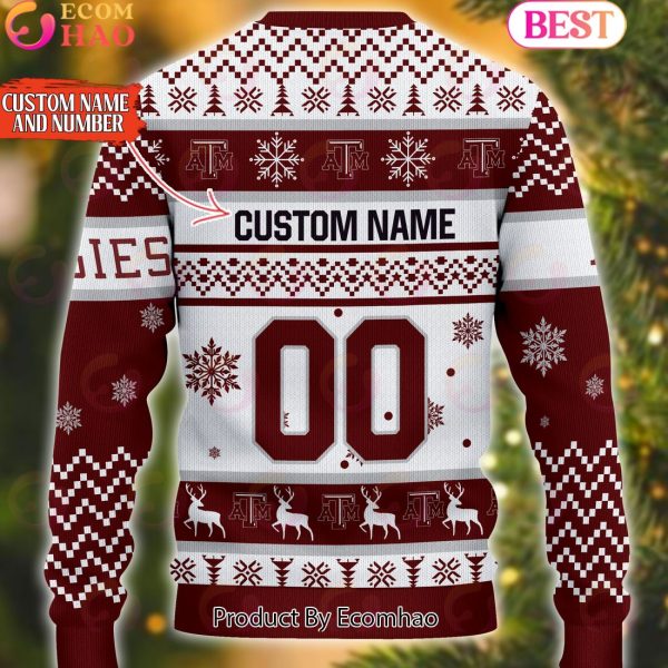 NCAA Texas A&M Aggies Reindeer Light Ugly Christmas Sweater