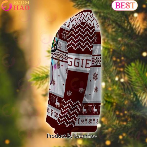 NCAA Texas A&M Aggies Reindeer Light Ugly Christmas Sweater