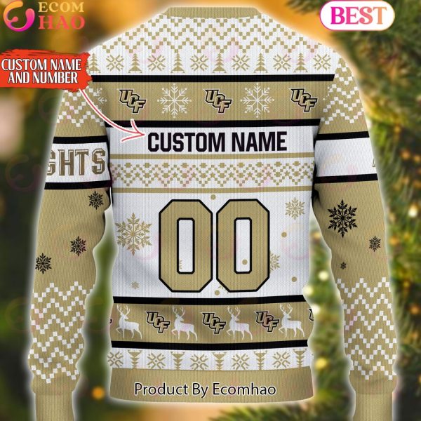 NCAA UCF Knights Reindeer Light Ugly Christmas Sweater