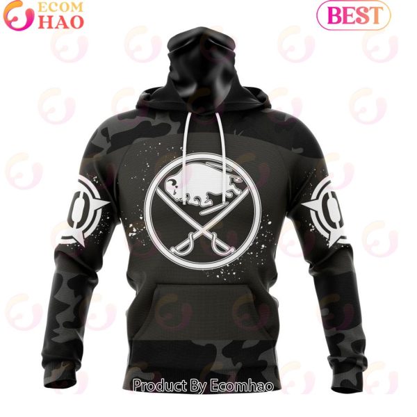 Personalized NHL Buffalo Sabres Special Black Camo Design For Veterans Day 3D Hoodie