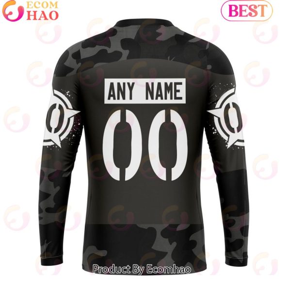 Personalized NHL Columbus Blue Jackets Special Black Camo Design For Veterans Day 3D Hoodie