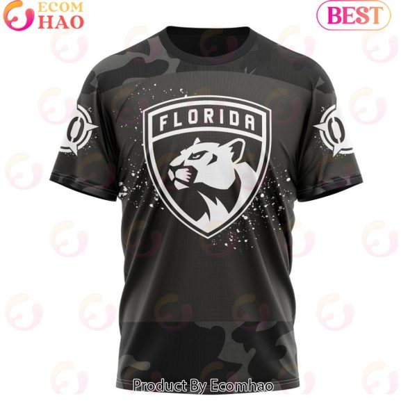 Personalized NHL Florida Panthers Special Black Camo Design For Veterans Day 3D Hoodie