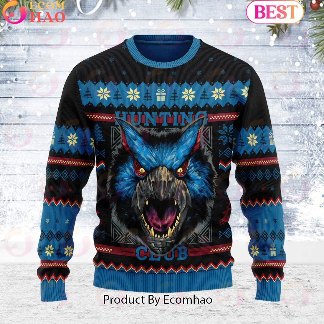 Hunting Club Narga Monster Hunter Unisex Ugly Sweater For Men and Women