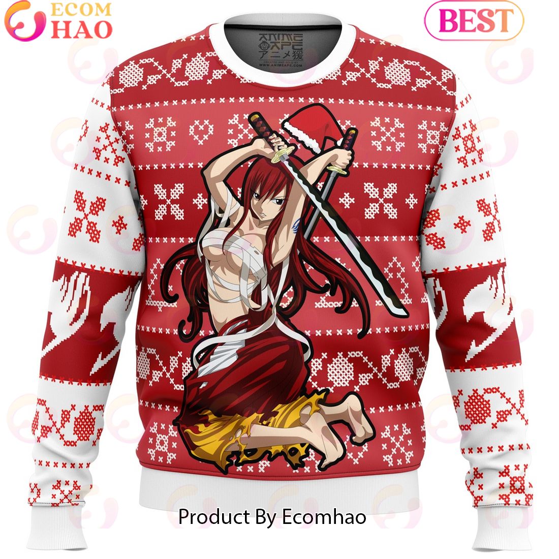 Erza Scarlet Fairy Tail Ugly Christmas Sweater