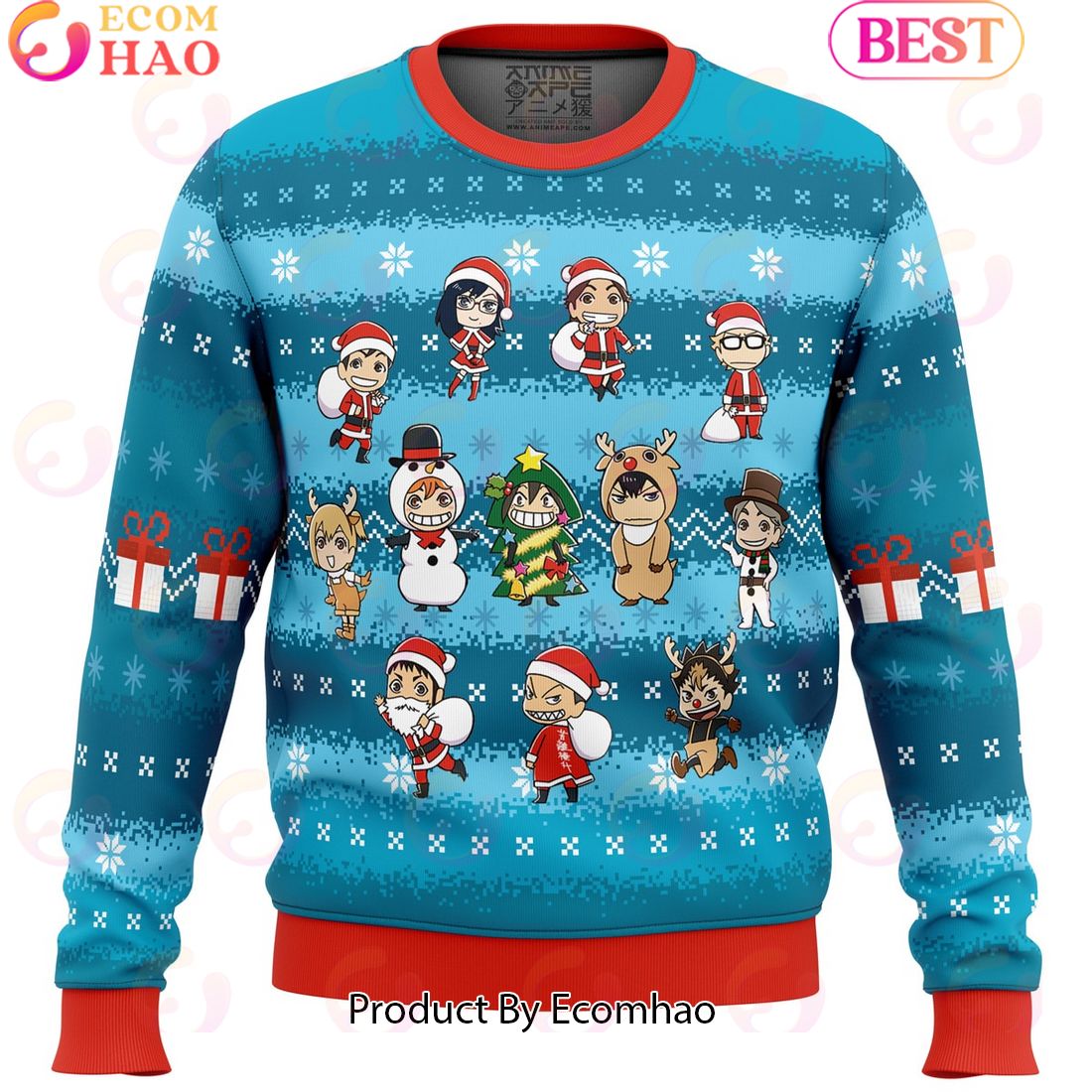 Festive Haikyuu Ugly Christmas Sweater