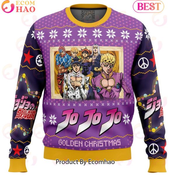 Golden Christmas Jojo’s Bizarre Adventure Ugly Christmas Sweater