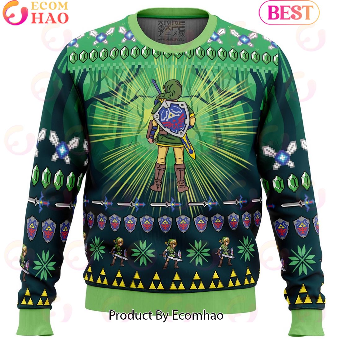 Link Legend of Zelda Ugly Christmas Sweater