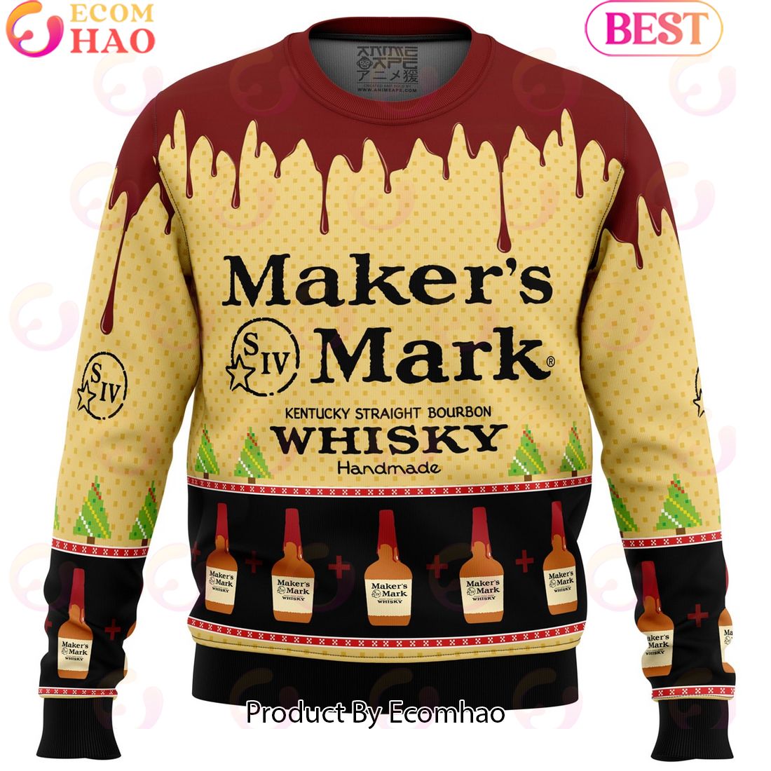 Maker’s Mark Whisky Ugly Christmas Sweater