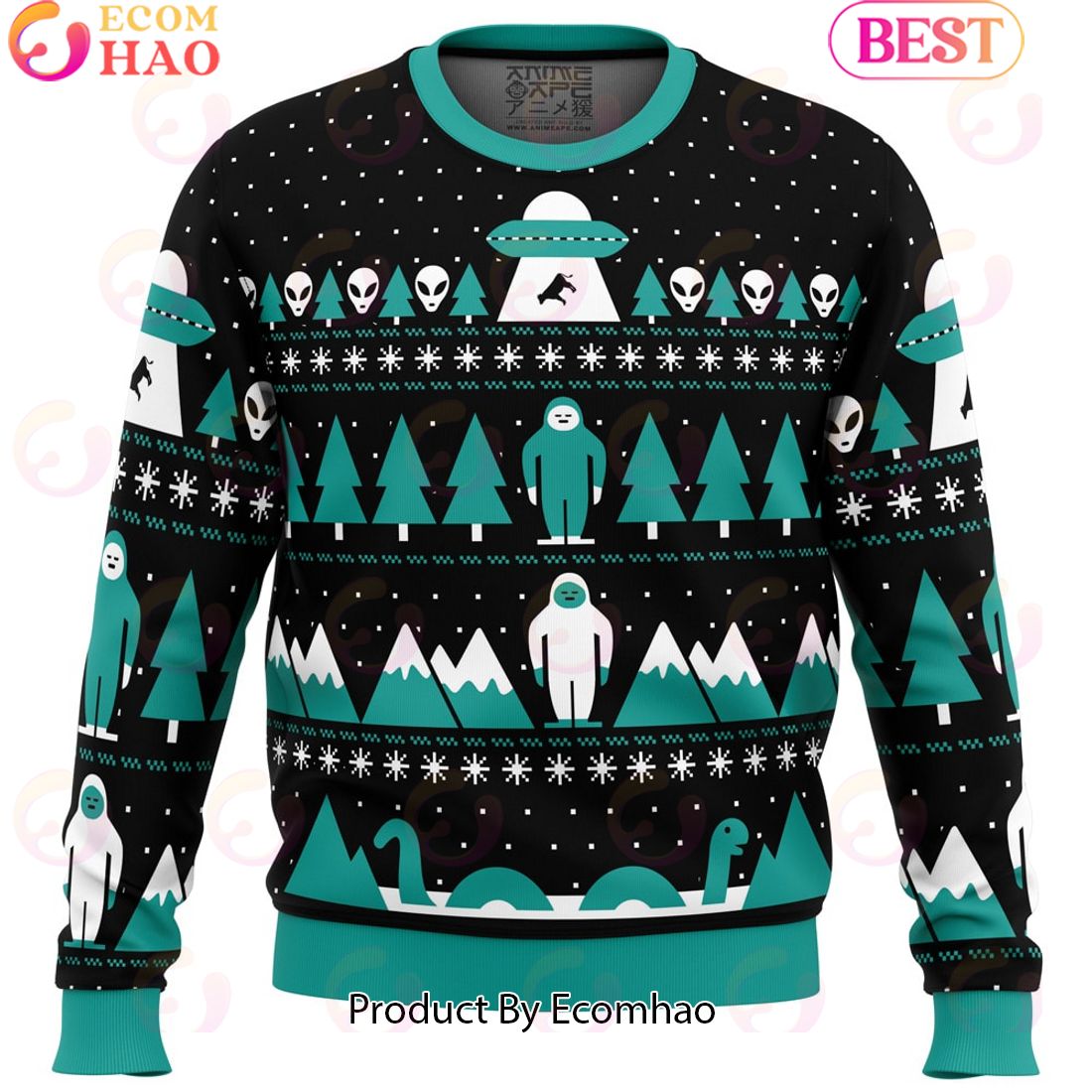 Paranormal Xmas Alien Ugly Christmas Sweater