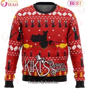 Silhouette Kiki’s Delivery Service Ugly Christmas Sweater