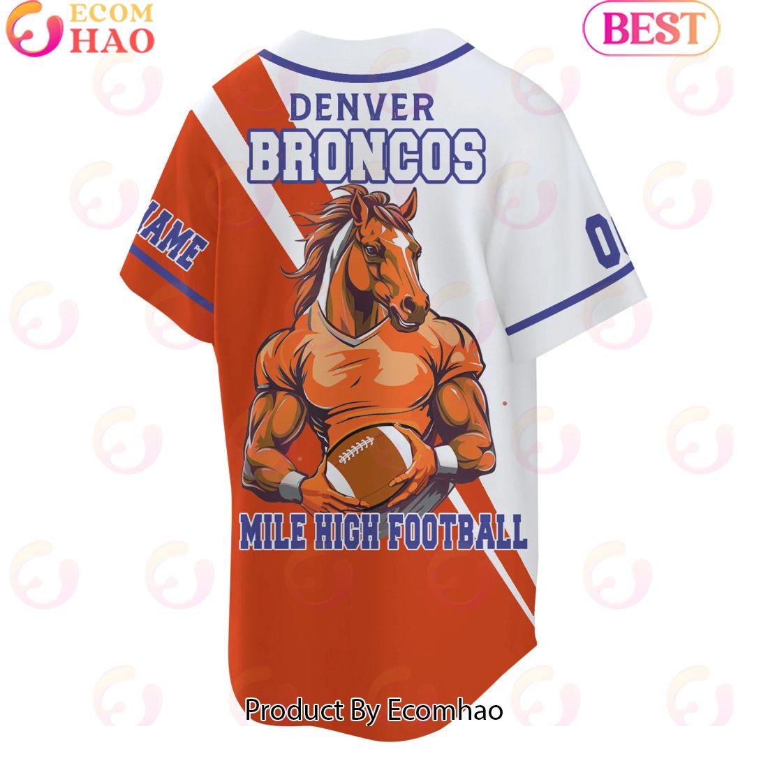 Customize Denver Broncos Mile High Football Baseball Jersey