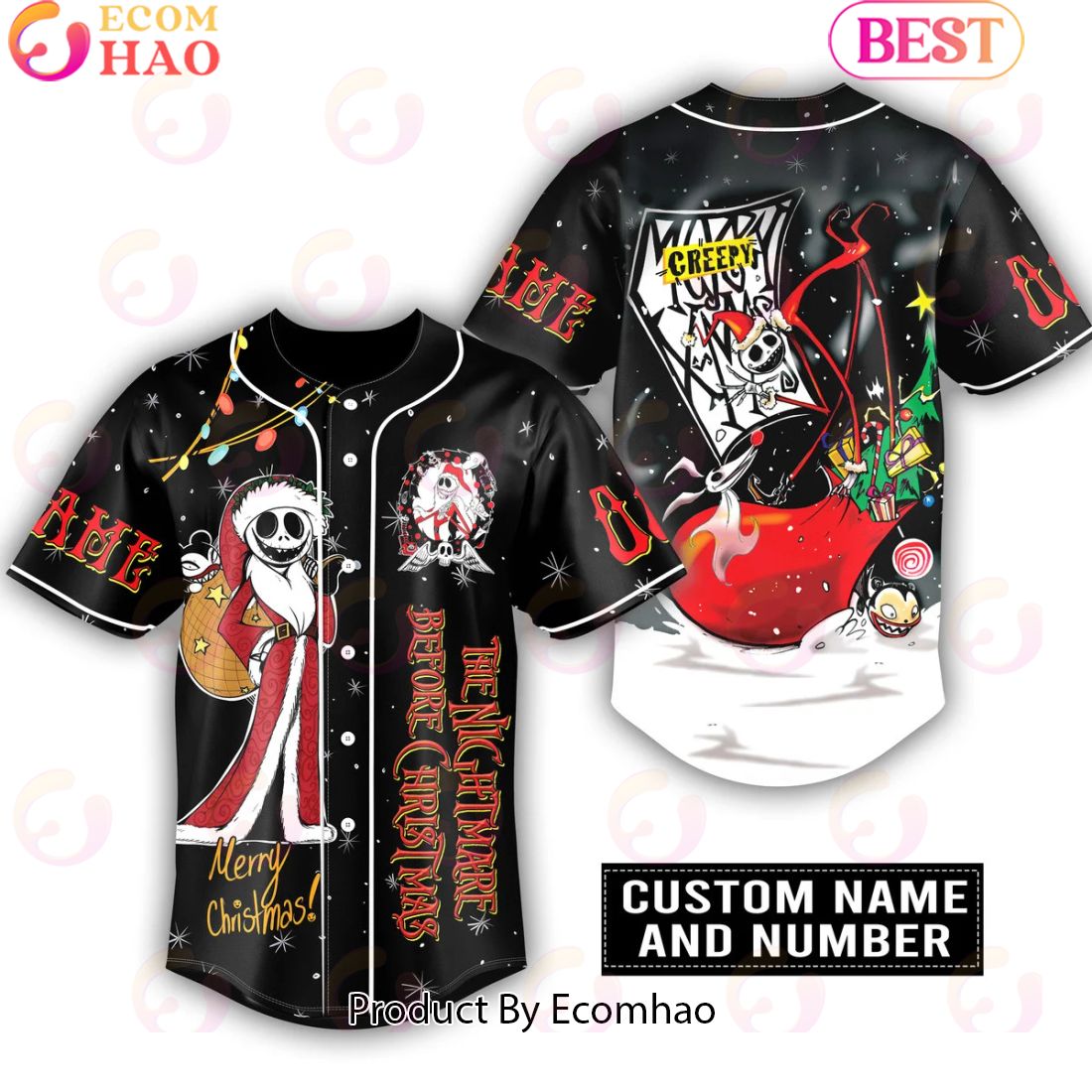 Customize The Nightmare Before Christmas Creepy Baseball Jersey