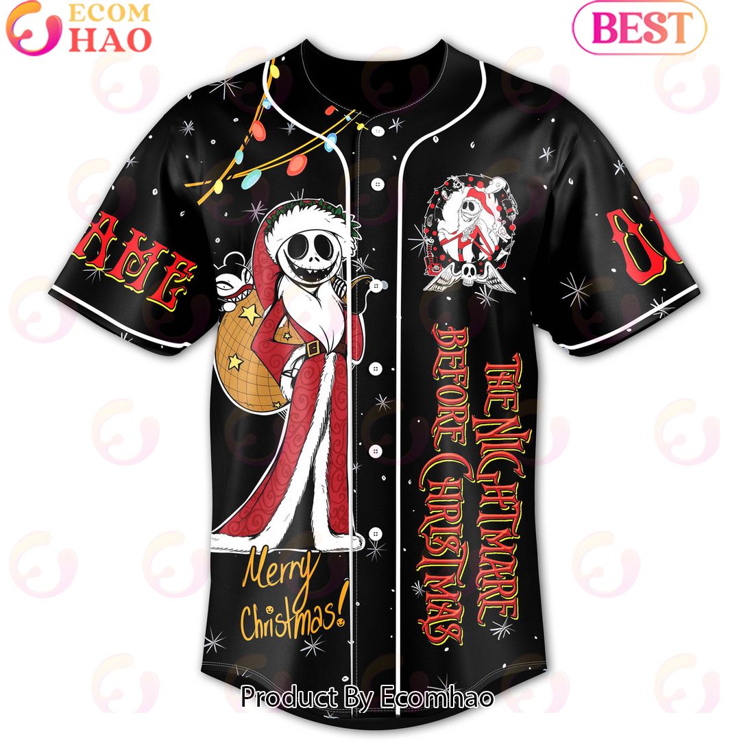 Customize The Nightmare Before Christmas Creepy Baseball Jersey