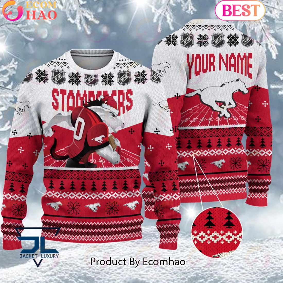 CFL Calgary Stampeders Special Mascot Design Ugly Sweater