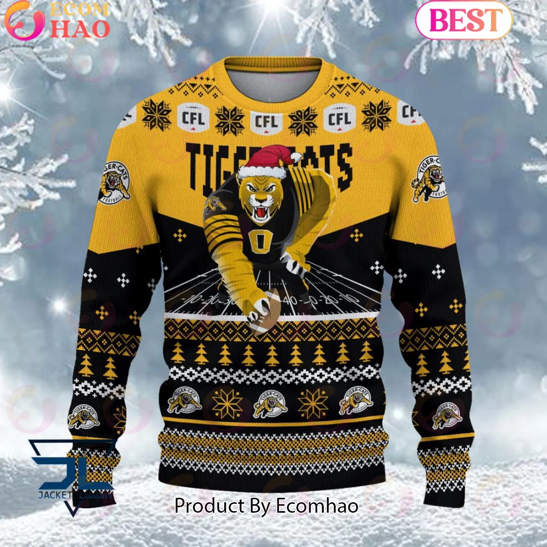 CFL Hamilton Tiger-Cats Special Mascot Design Ugly Sweater