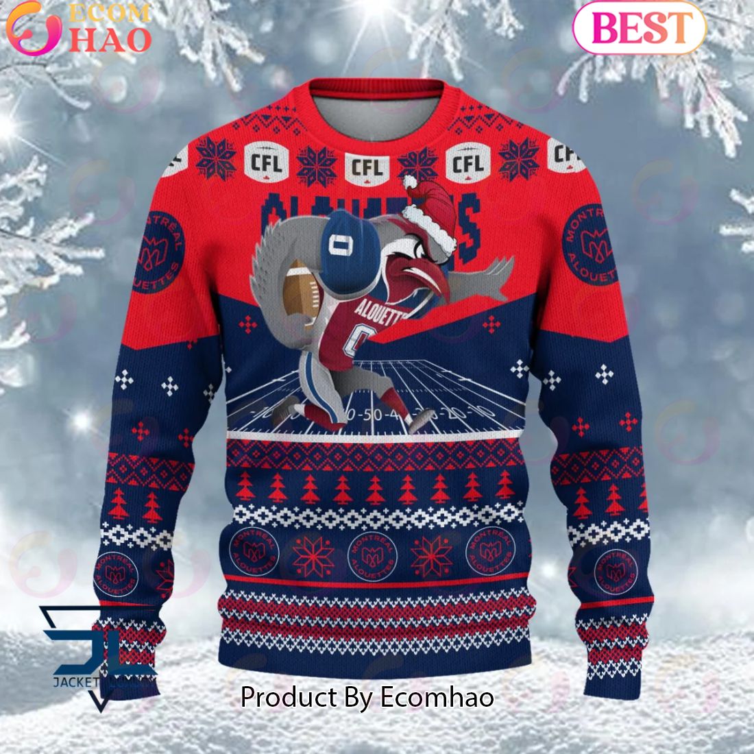 CFL Montreal Alouettes Special Mascot Design Ugly Sweater